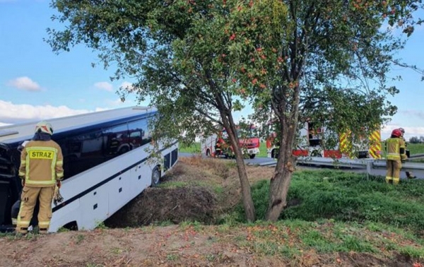В Польше автобус с дошкольниками слетел в кювет