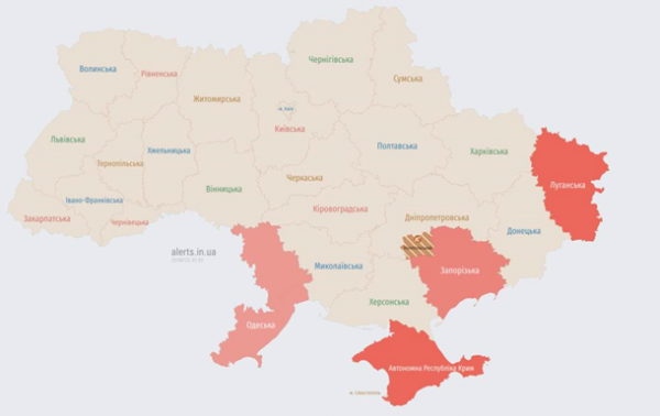 В Одеській області оголошена повітряна тривога