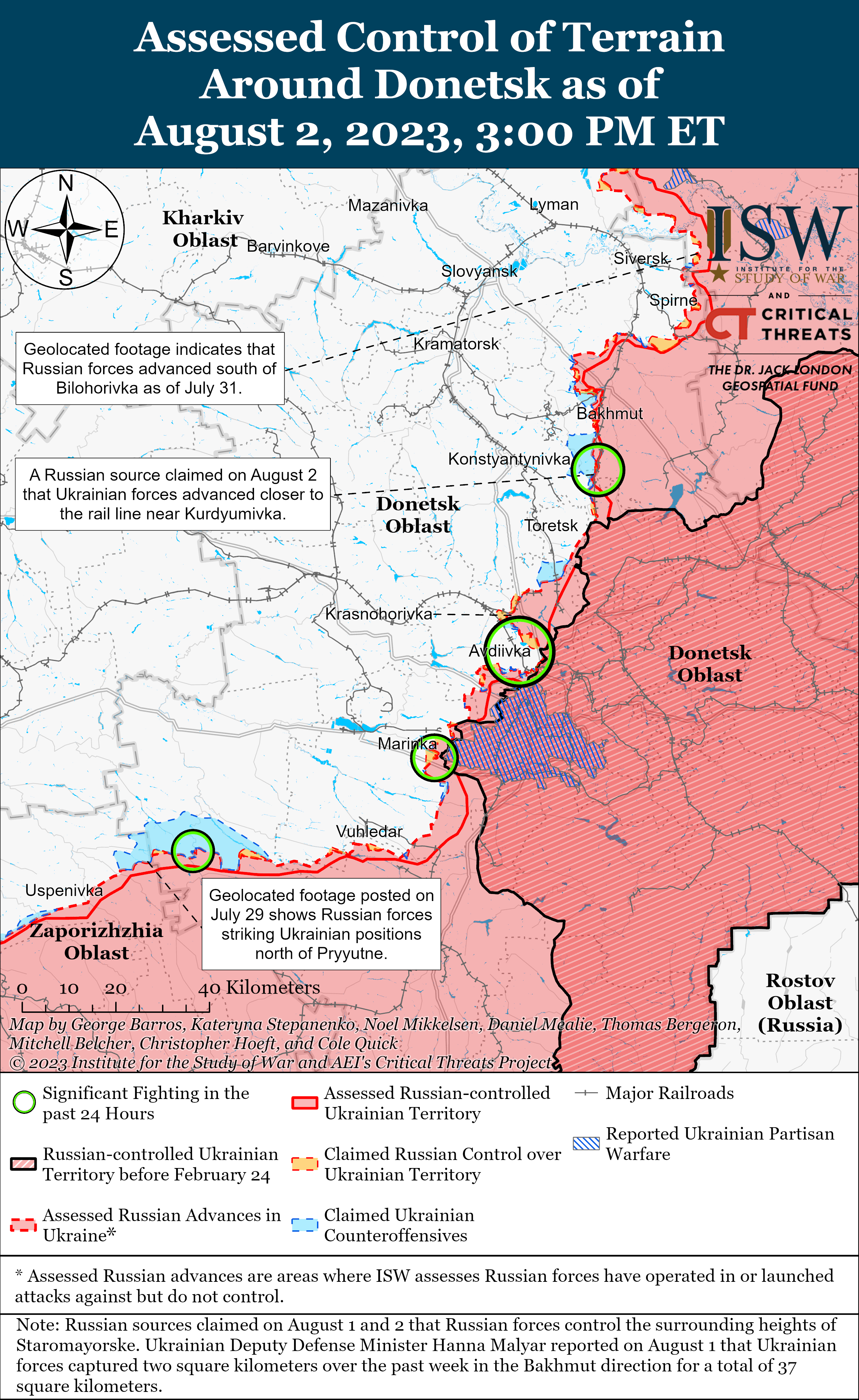 Біля Кліщіївки точаться позиційні бої: карти ISW