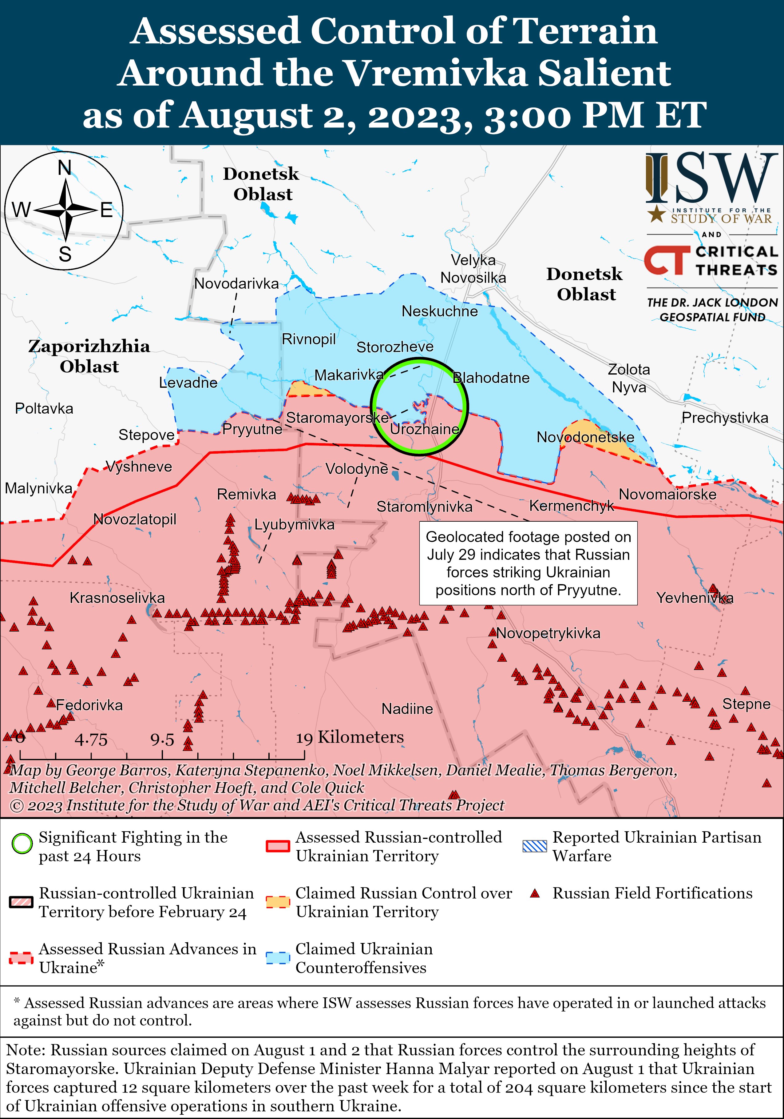 Біля Кліщіївки точаться позиційні бої: карти ISW