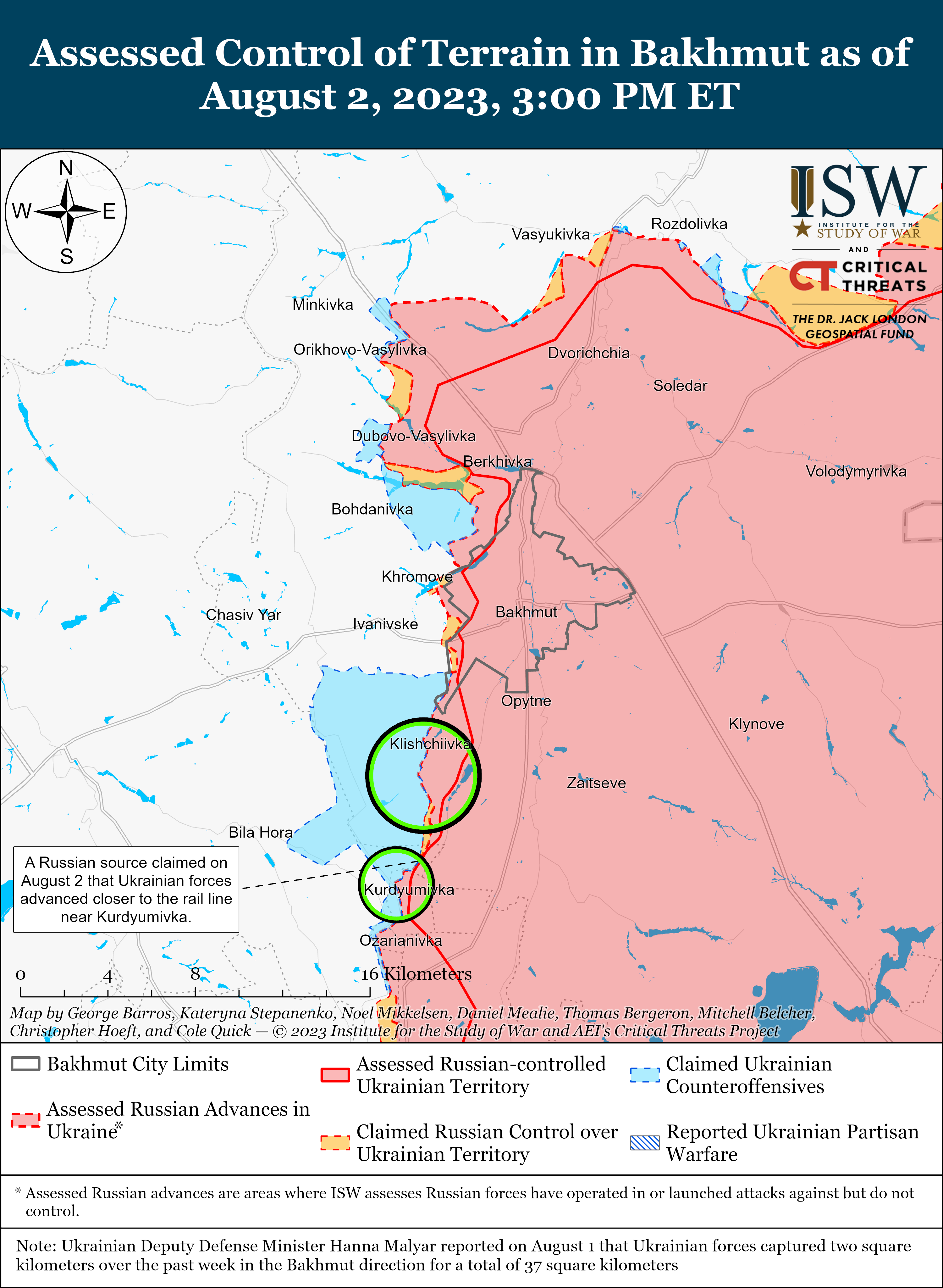 Біля Кліщіївки точаться позиційні бої: карти ISW