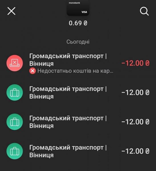 Вінничанам пояснили чому з муніципальних карток зняло кошти декілька разів