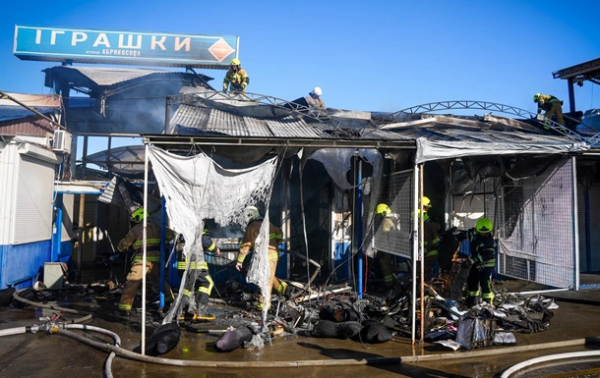 Під Одесою горів ринок Сьомий кілометр