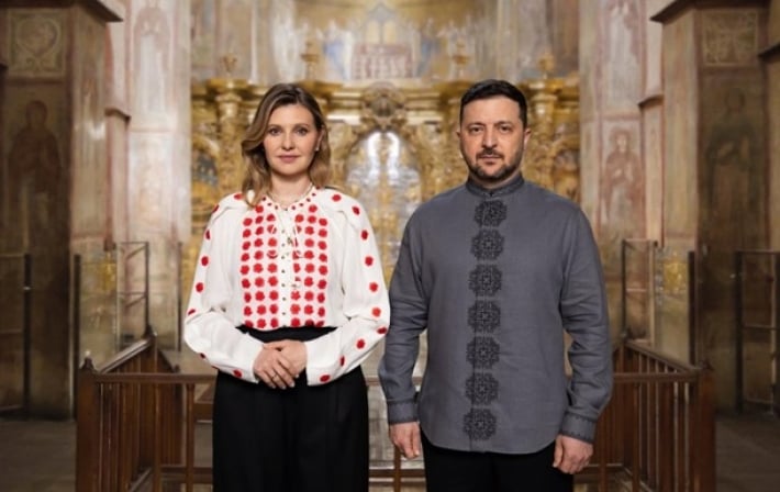 Символ непоколебимости в Святой Софии: Зеленские поздравили украинцев с Пасхой на 1509-й день войны