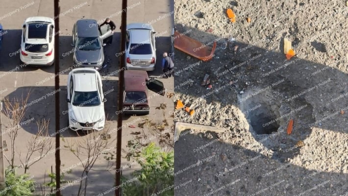 В Запорожье FPV-дрон врезался в парковку возле супермаркета «Варус»